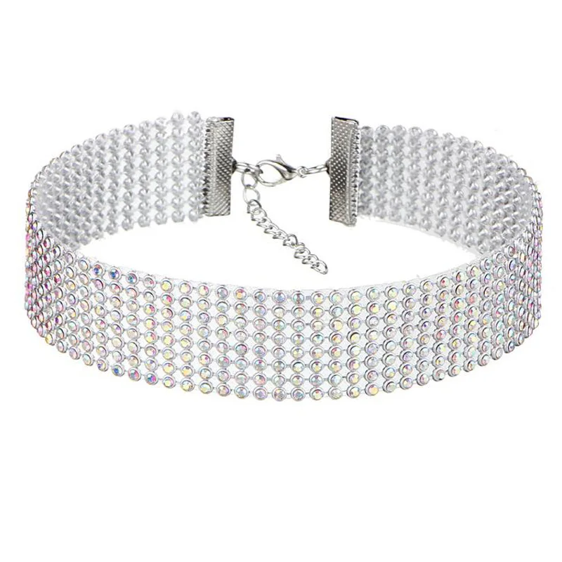 

Starbeauty AB CZ Choker Necklace 1/1.6/2.5/3.8 CM Width Vintage Statement Beads Maxi Jewelry Anime Necklace Jewelry