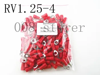 

RV1.25-4 Red Ring Insulated Wire Connector Electrical Crimp Terminal RV1.25-4 Cable Wire Connector 100PCS RV1-4 RV