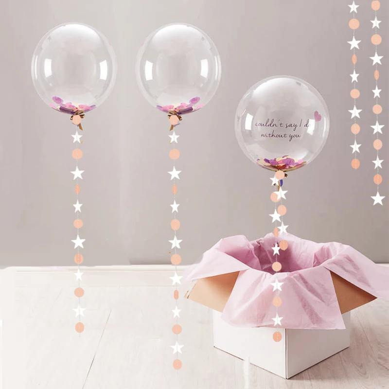 

4M Paper Easter Garland Star Heart Dot String Banners Wedding Hanging Balloons Baby Birthday Party Home Wall Hanging Decoration