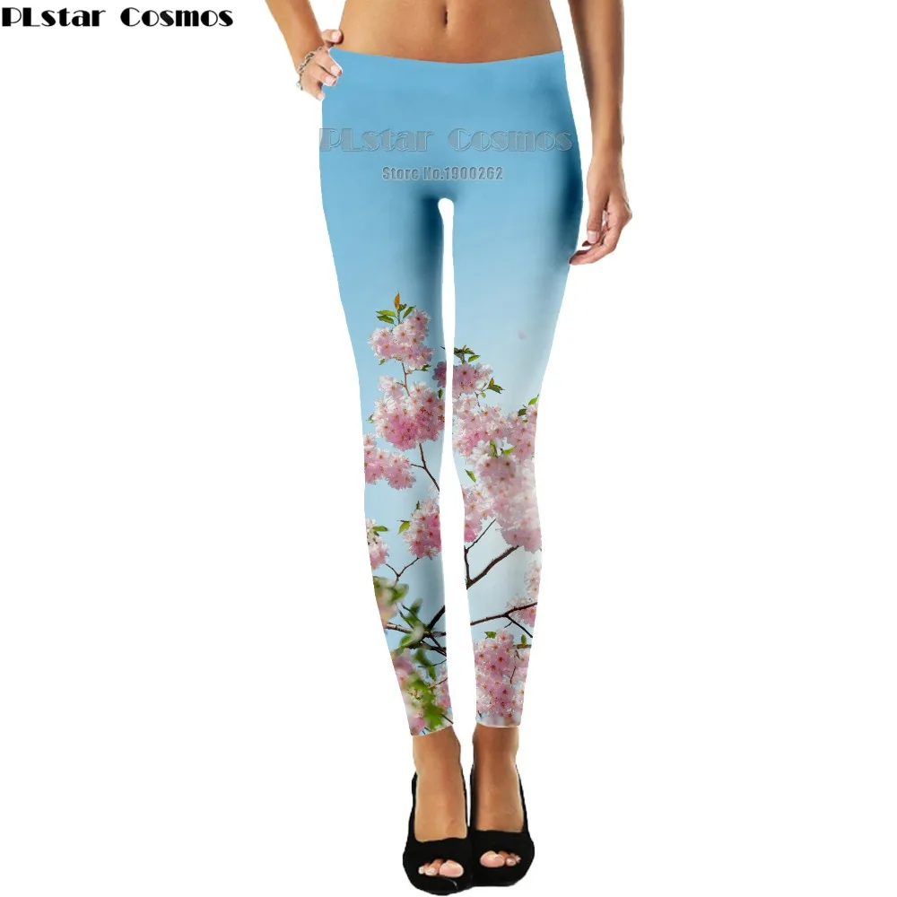 

PLstar Cosmos flower beautiful Natural scenery leggings was thin women Pants 3D Print Leggings Pants New Plus size S-5XL