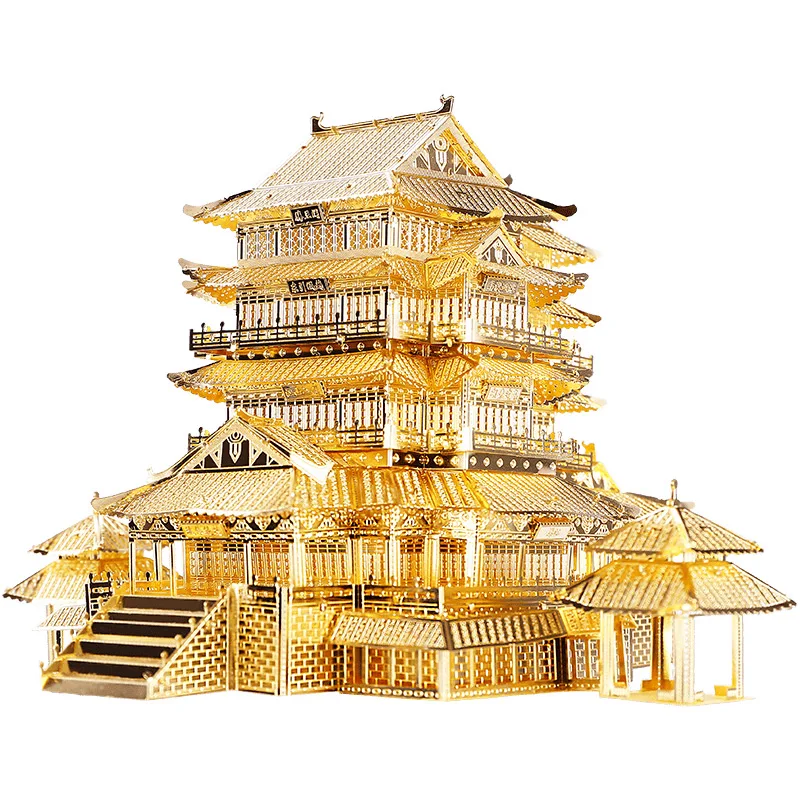 Металлическая 3D головоломка Piececool игрушка павильон Tengwang модель для