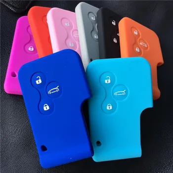 

3 button Silicone rubber car key case cover SET HOLDER for Renault Megane R.S. Sceniccard key case cover