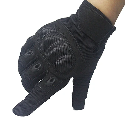 Тактические Военные перчатки для пейнтбола, страйкбола, для стрельбы, боевые, противоскользящие, велосипедные, жесткие, на концах пальцев, перчатки - Цвет: black