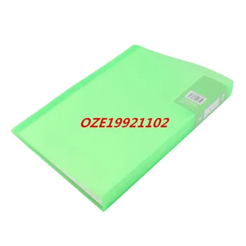 

1pcs Home Office Polypropylene Pockets Paper Document Diaplay Book File Green Clear