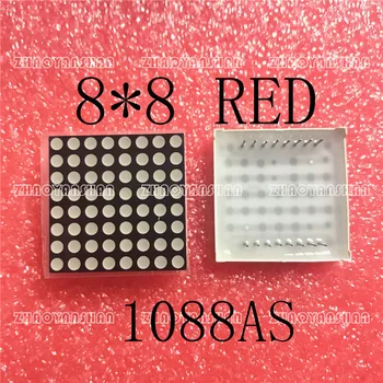 

LED Dot Matrix Display 8x8 3mm Red Common Cathode LED display 1088AS 10pcs