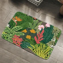Скандинавский стиль тропические растения коврики для ванной комнаты коврик для туалета летний цветочный лист кухонный ковер впитывающие прокладки передней двери коврики