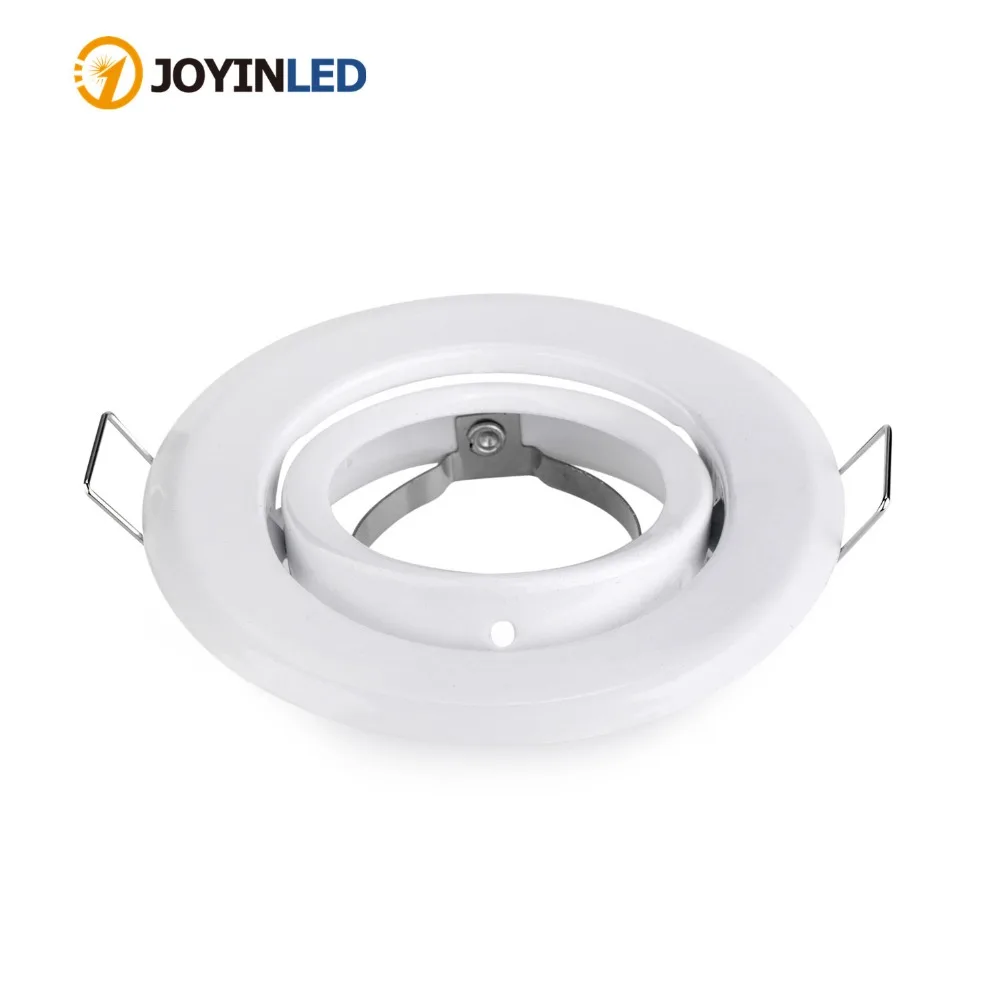 Us 17 62 20 Off 10pcs Lot Round White Adjustable Mr16 Gu5 3 Gu10 Spotlight Halogen Bulb Frame Holder Downlight Ceiling Light Fixture Gu10 Mr16 In