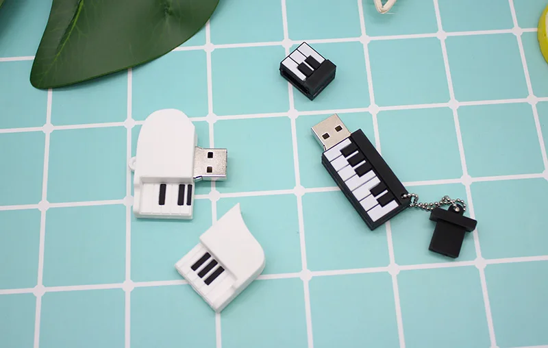 Мультфильм Мини пианино USB флэш-накопитель 4 ГБ 8 ГБ 16 ГБ 32 ГБ U диск милый белый черный фортепиано карта памяти 64 Гб флэш-накопитель usb