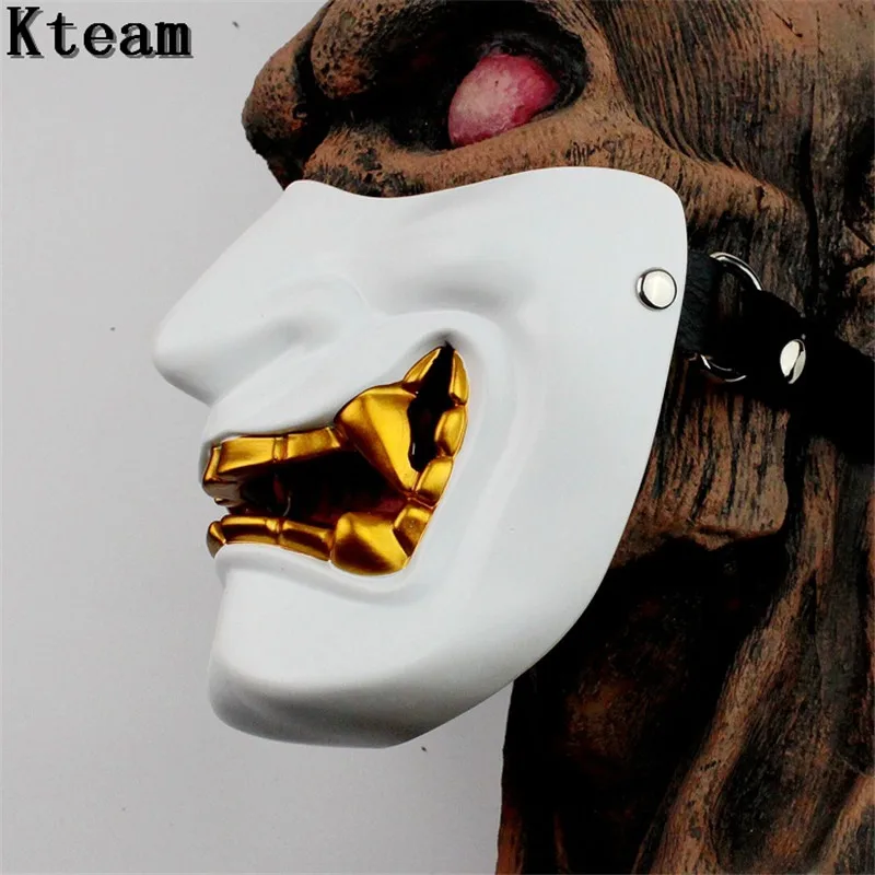 

Hot Movie Vintage Japanese Buddhist Evil Oni Noh Hannya Mask Halloween Party Costume Horror Ghost Face Mask Half Face Mask Toys