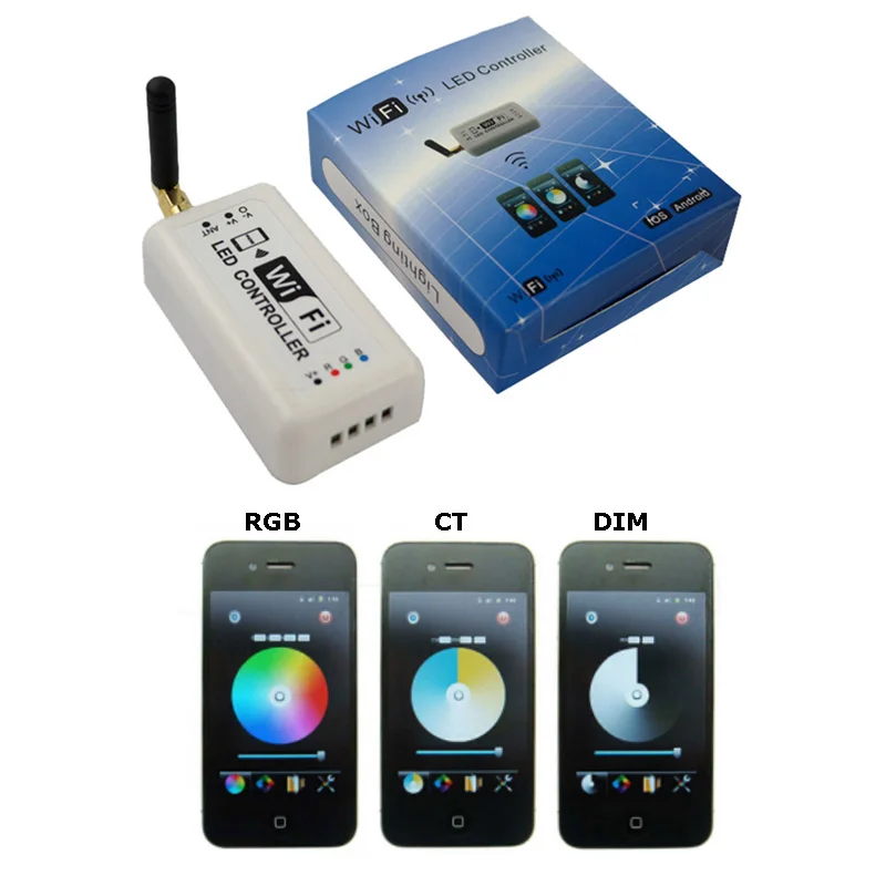 Wi-Fi RGB светодиодный контроллер 12V 24V 12A приложение Android экшн-камера с Wi-Fi подключением диммер контроллер для двойной белый один Цвет Светодиодные ленты светильник