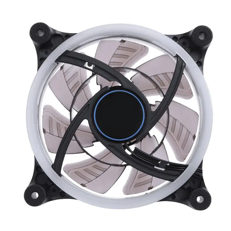 12V Computer Case Cooler Adjustable RGB LED Light PC Cooling Fan 