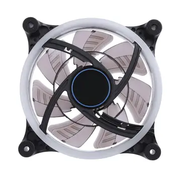 

12V Computer Case Cooler Adjustable RGB LED Light PC Cooling Fan 120x120x25mm Quiet Fan with IR Remote Controller for Desktop