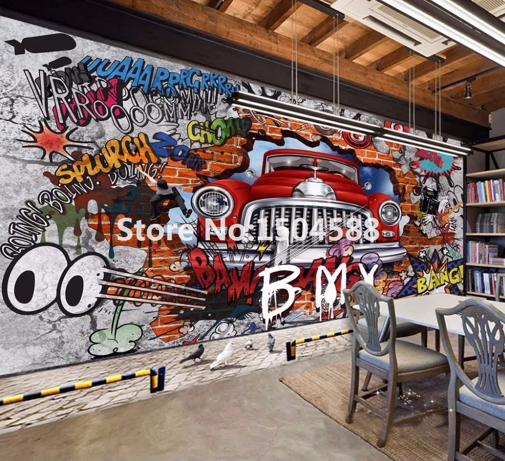 Cars Mural para Restaurant Boys, Non-Woven Quarto