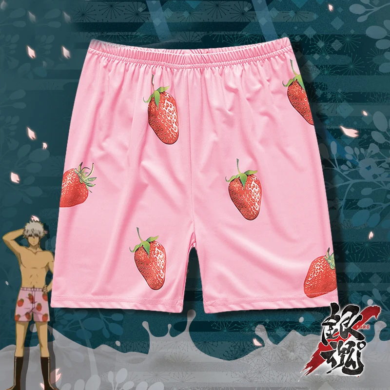 

Cosplay GINTAMA Silver Soul Sakata Gintoki Strawberry Shorts Pants Bottoms Anime free shipping