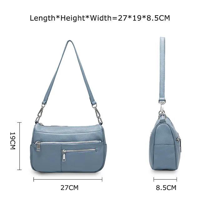 Zency Noble Temperament Women Shoulder Bag 100% Genuine Leather Spring Linen Blue Fashion Crossbody Purse Beige Hobos Handbag 4