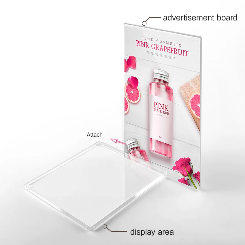 SVIAO A4 Product Display Stand Pure Crystal Acrylic Desktop Cosmetic Counter Display Sign Stand