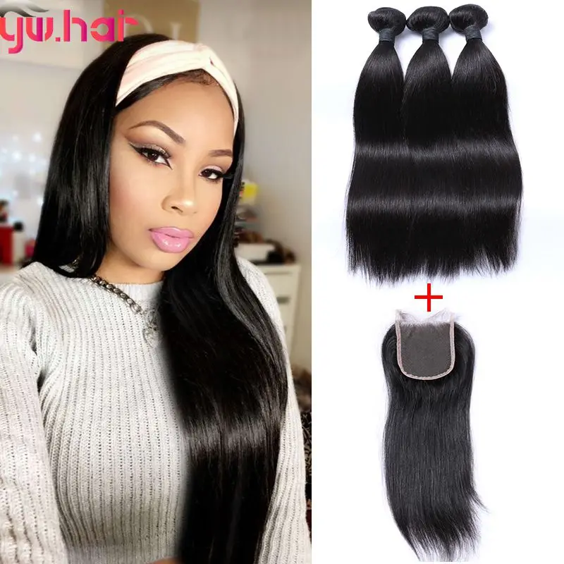 Peruvian Virgin Hair Straight Hair With Closure Cheap Virgin Peruvian Straight Hair 3Bundles With Closure Peruvian Straight Hair
