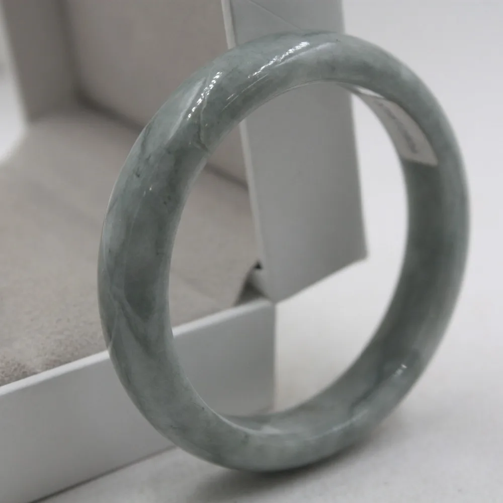 

Arrival Perfect Jade Bangle 12mmW For Woman Fine Jadeite Elegant Bangle 55mm For Lady Best Gift