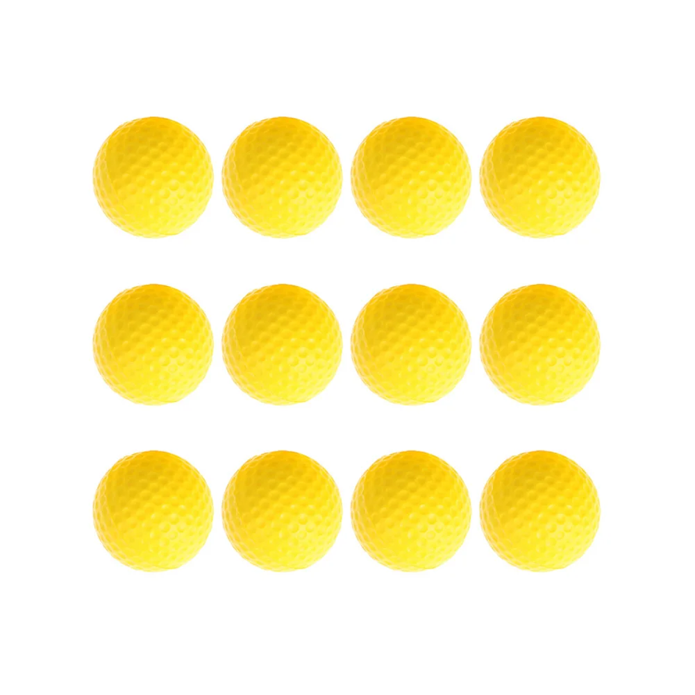 

12pcs Golf PU Ball Interior Beginner Training Soft Ball Yellow Baby Boys Outdoor Playing Fun Ball Toys