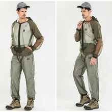 Набор одежды для рыбалки на открытом воздухе, удобный костюм от комаров, одежда для кемпинга, комплект с сеткой от комаров, предотвращающий костюм