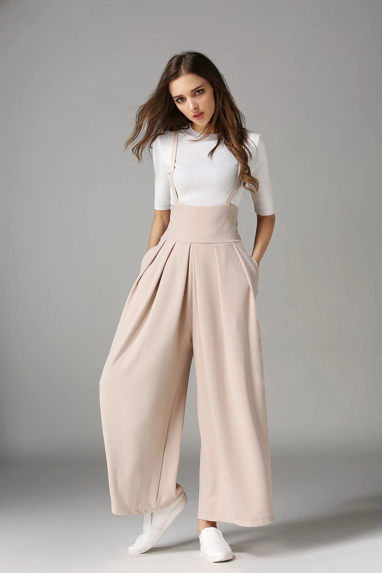 New Fashion Jumpsuits Ladies Loose Slim Casual Party Overalls Women Sleeveless Solid Rompers Wide Leg Ankel Length Pants