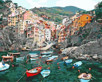 

Unframe diy picture oil paintings by numbers paint by number for home decor canvas painting 5065cm balloon with waterfall