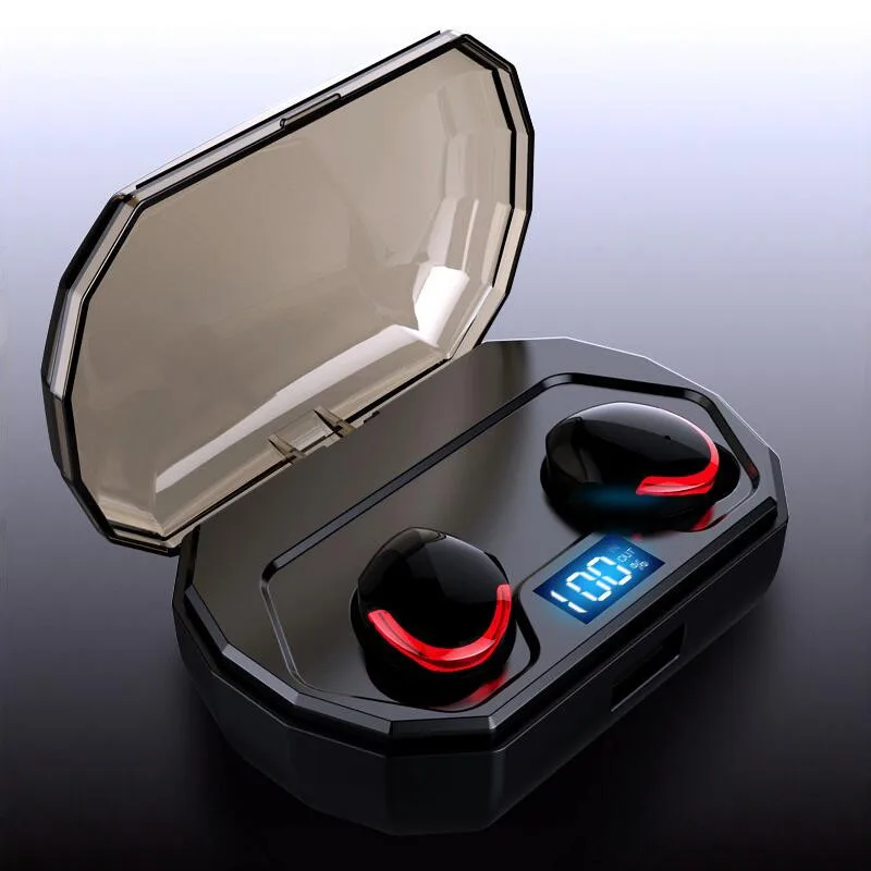 Сенсорное управление TWS Bluetooth гарнитура водостойкие беспроводные наушники HiFi музыка спортивные наушники с ЖК-экраном зарядный чехол 2000 мАч