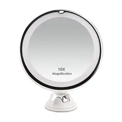 10X увеличительное освещенное светодиодный портативное зеркало для макияжа ручной туалетный столик для дома Настольная ванная комната