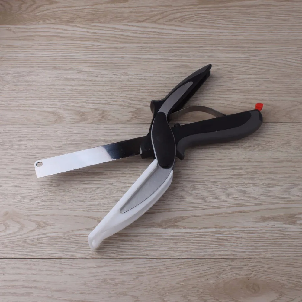 

Cutting Board Scissors Vegetables tools Clever 2 in 1 Food Chopper Kitchen Scissors Smart Kitchen Knife Cutter Shears Slicer