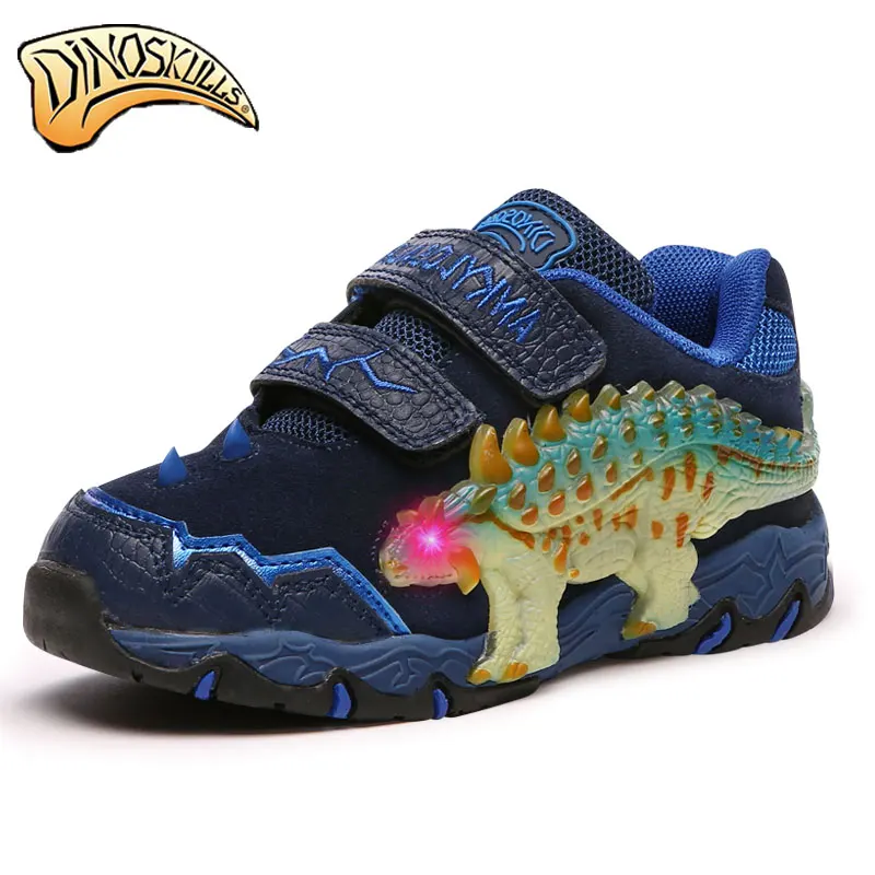 

Dinoskulls New 2018 Children shoes Spring Autumn breathable 3D Dinosaur Sneakers shoe kids boys shoes Fashion led sneakers