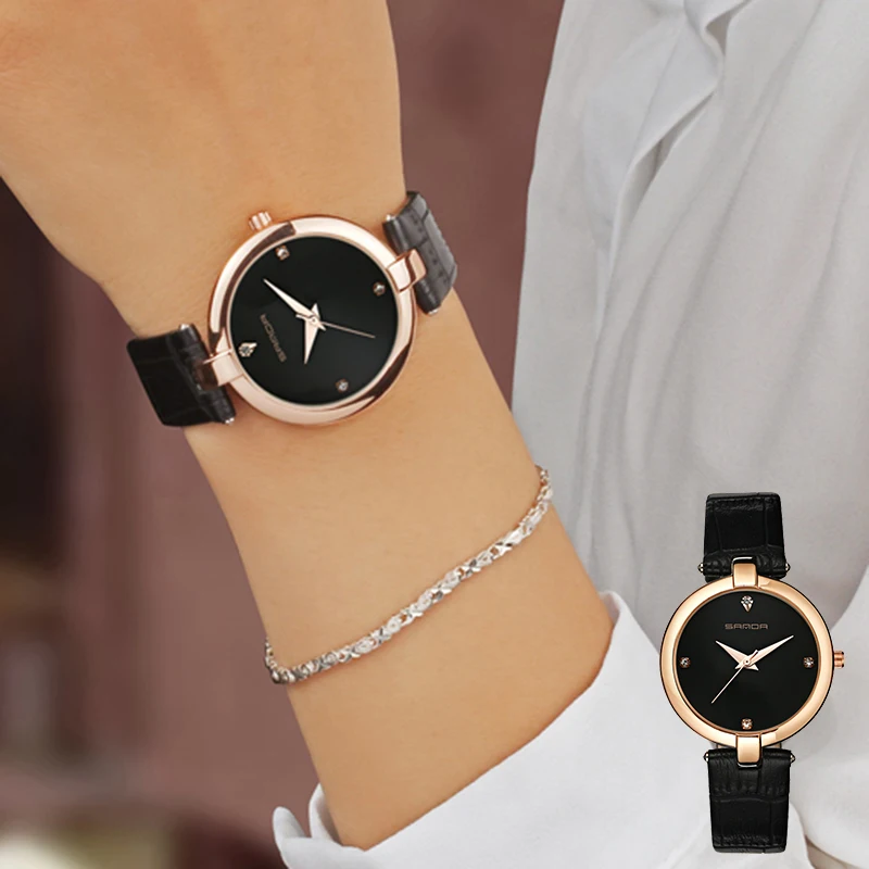 

Fashion Golden Ladies Dress Watch Women Leather Wrist Watches Diamond Gold Clock Saat Relogio Feminino bayan kol saati 196
