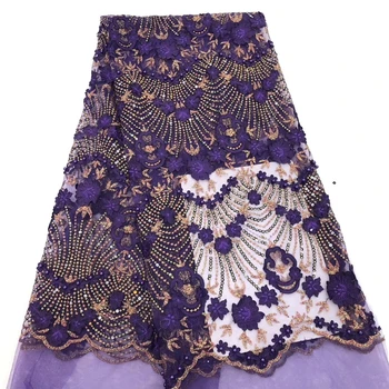 

Tollola French Lace Fabric With Flower Embroidery Sequins Lace Fabric High Quality African Net Lace For Wedding Party Dress