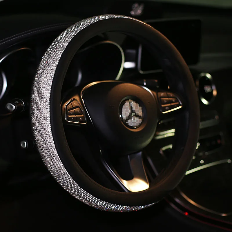 

steering wheel cover for women Four Seasons Universal Steering Wheel Cover for Ladies with Fine Inserted Drills