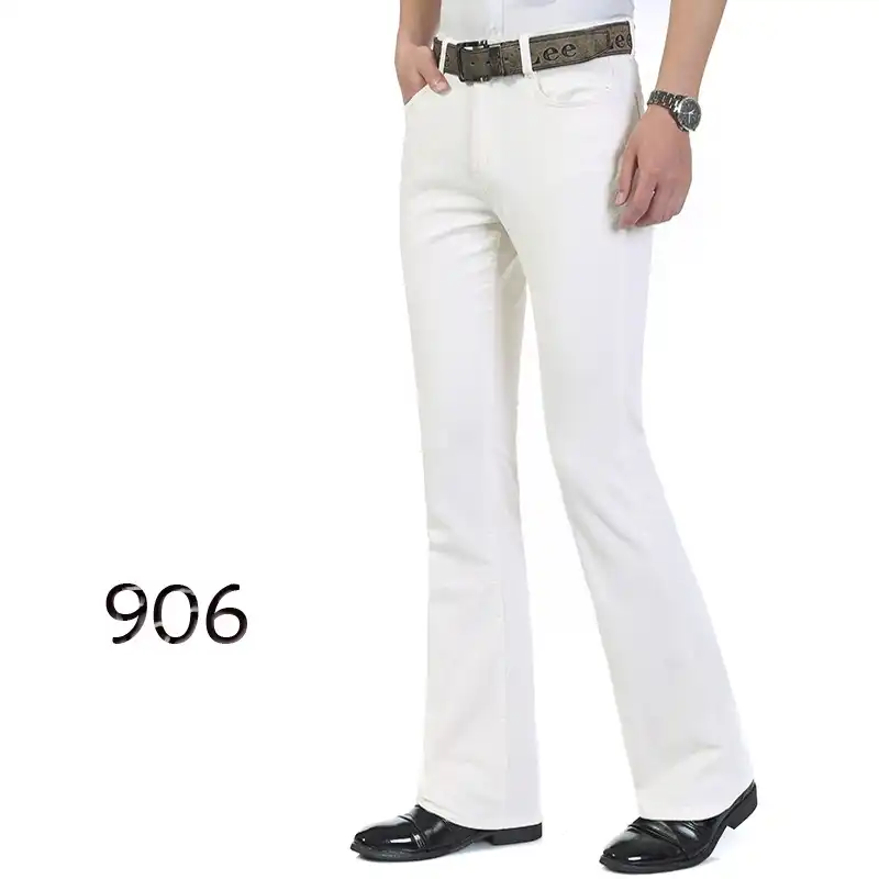 white flare pants plus size