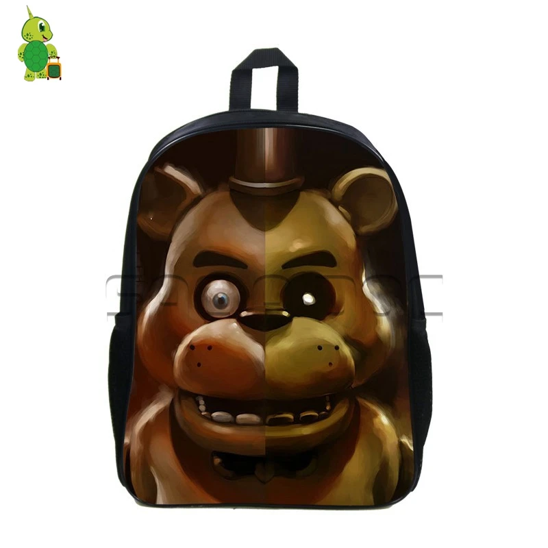 

Five Nights At Freddy's Freddy Cartoon Backpacks Kids School Bags Brown Gold Split Backpack for Teenagers Boys Girls Book Bags