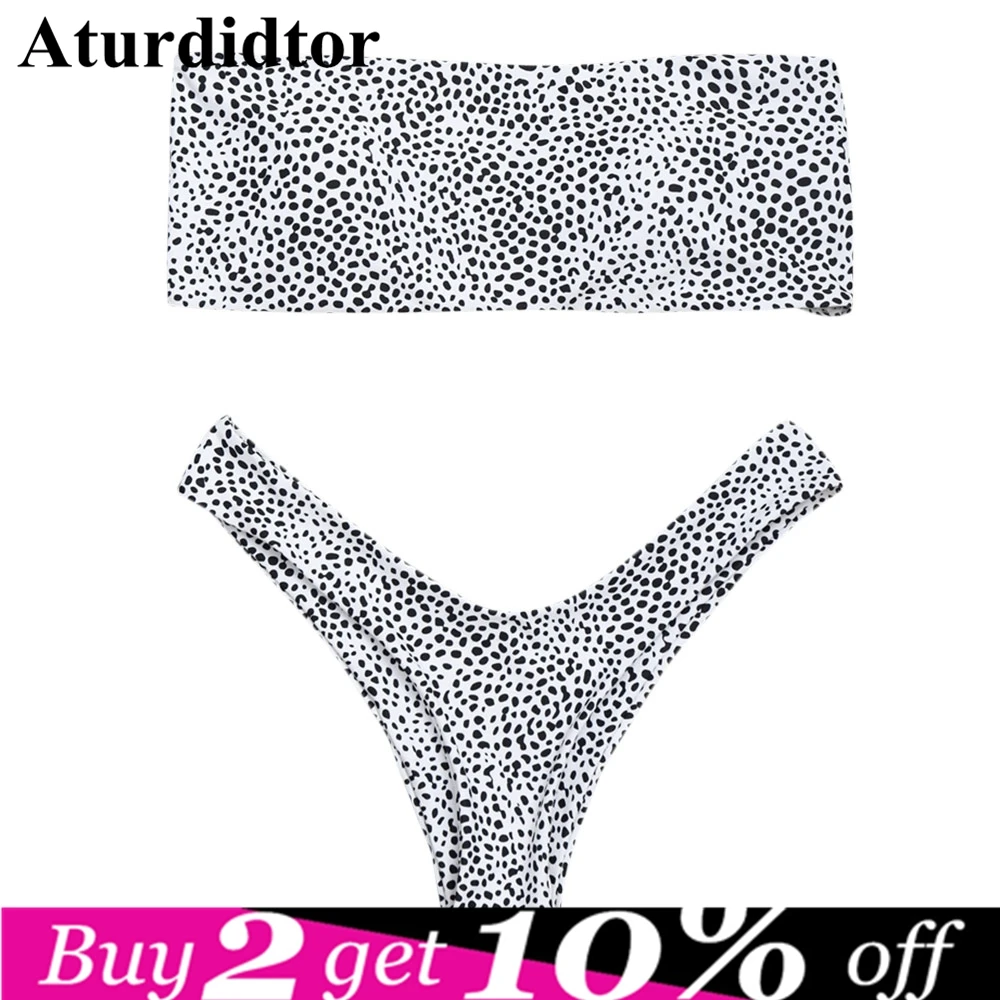 black and white spotted swimsuit