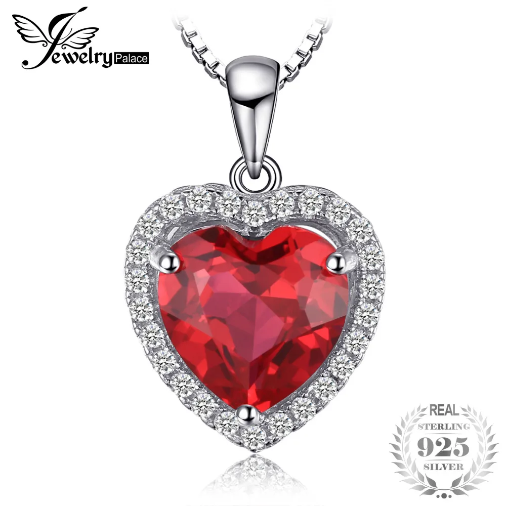 

Feelcolor Hot Sale 4.5ct Pigeon Blood Ruby Pendant Heart For Women Wedding Romantic Design 925 Sterling Silver Jewelry Set