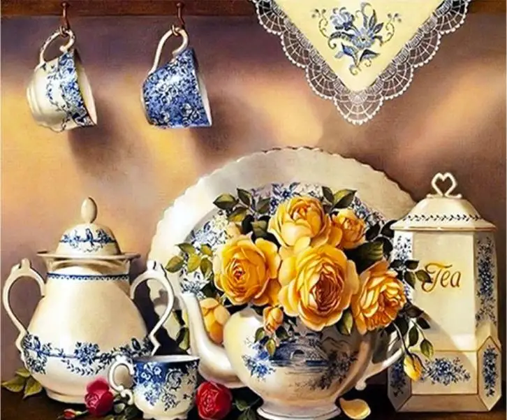 Flower Arrangement 5D DIY Diamond Painting Vase Cross Stitch Embroidery Wall | Дом и сад
