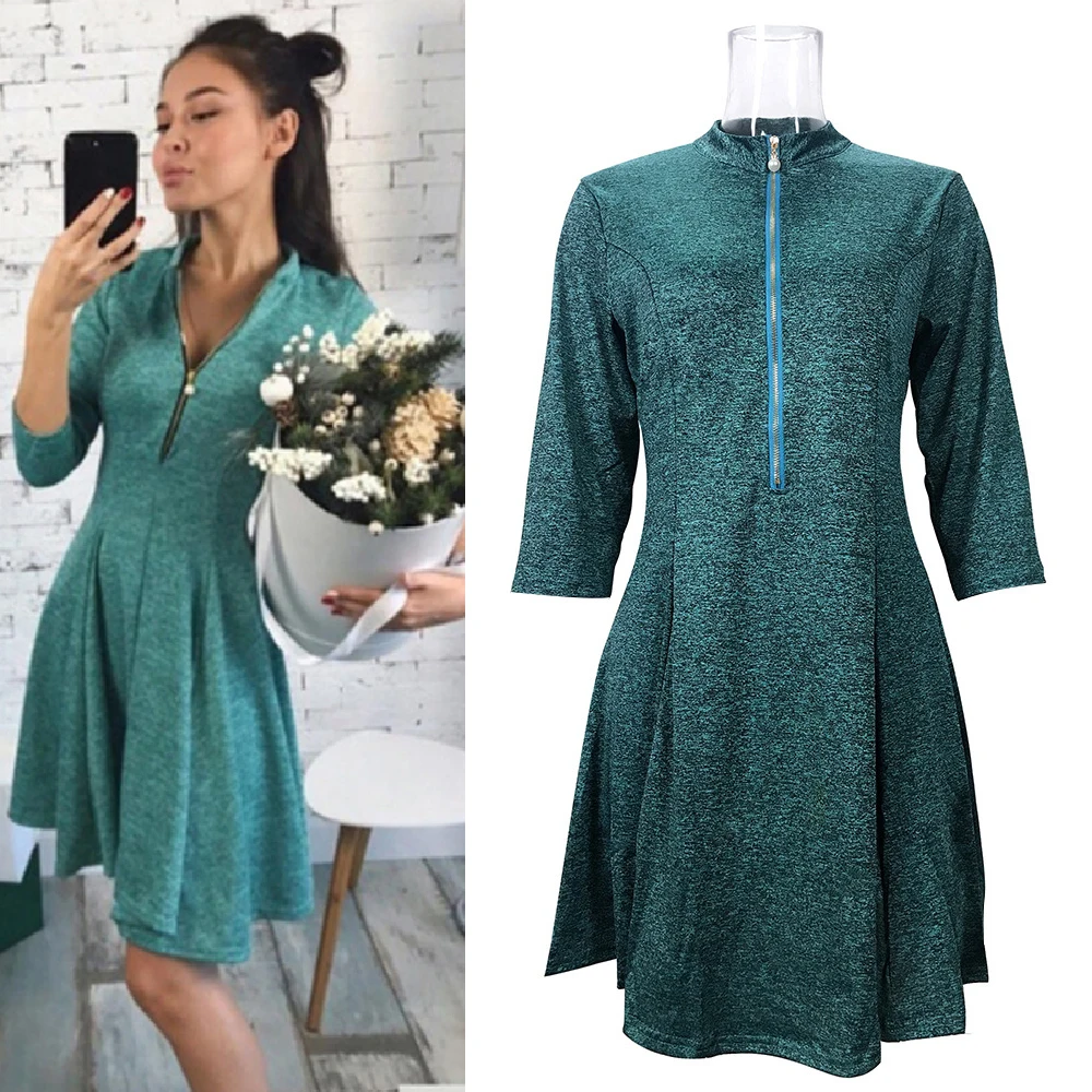 

2018 summer Fashion Women Bust Zippers Dress Solid Pleated V-neck Sexy Ladies Dresses Evening Party Bodycon Mini Dress vestidos