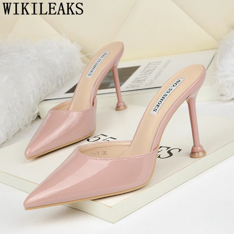 

high heels slippers shoes woman sexy mules high heels pumps women shoes extreme high heels elegant shoes woman sandals ayakkabi