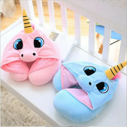 

2019 Cute Unicorn Foldable Memory Foam U Shaped Travel Inflatable Pillow Neck Support Head Rest Airplane Cushion Neck Support