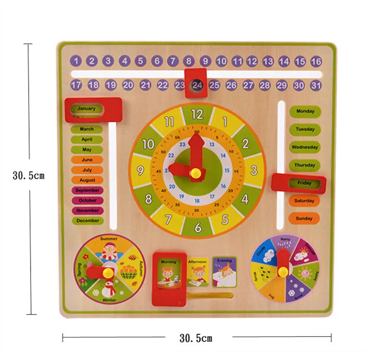 [Best] Multi-function деревянный календарь часы обучение и образование игрушки детские ранние обучающий Интеллектуальный развитие игрушка детский