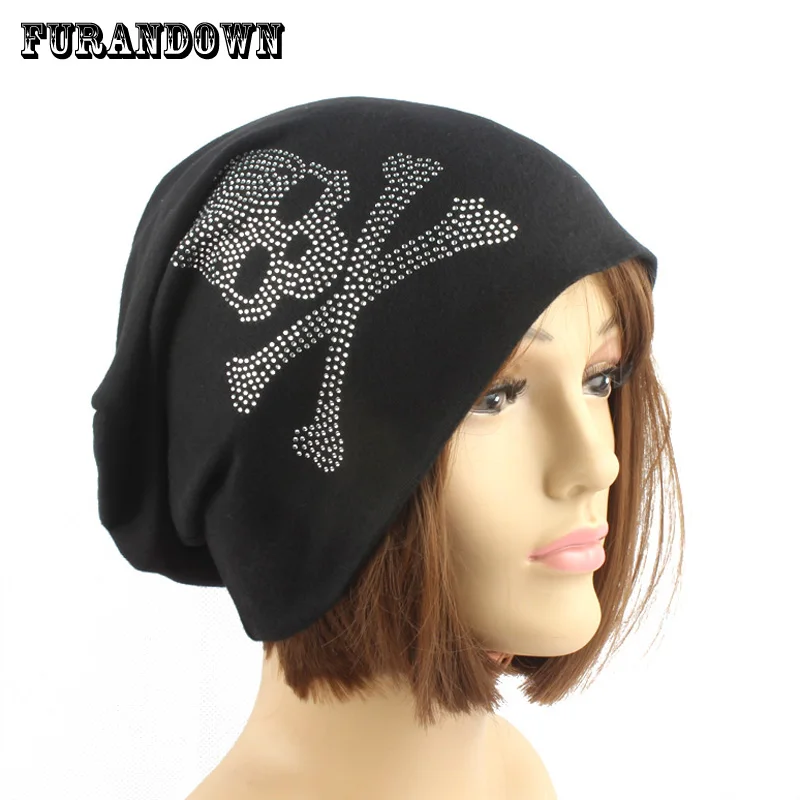 2017 новая мода женские повседневные хлопковые Beanie шапки для мужчин с черепом С