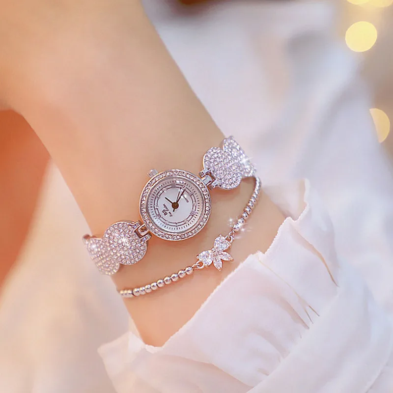 Женские часы, роскошные брендовые часы, браслет, водонепроницаемые, Прямая поставка,, бриллиантовые женские наручные часы для женщин, кварцевые часы - Цвет: Silver with bracelet
