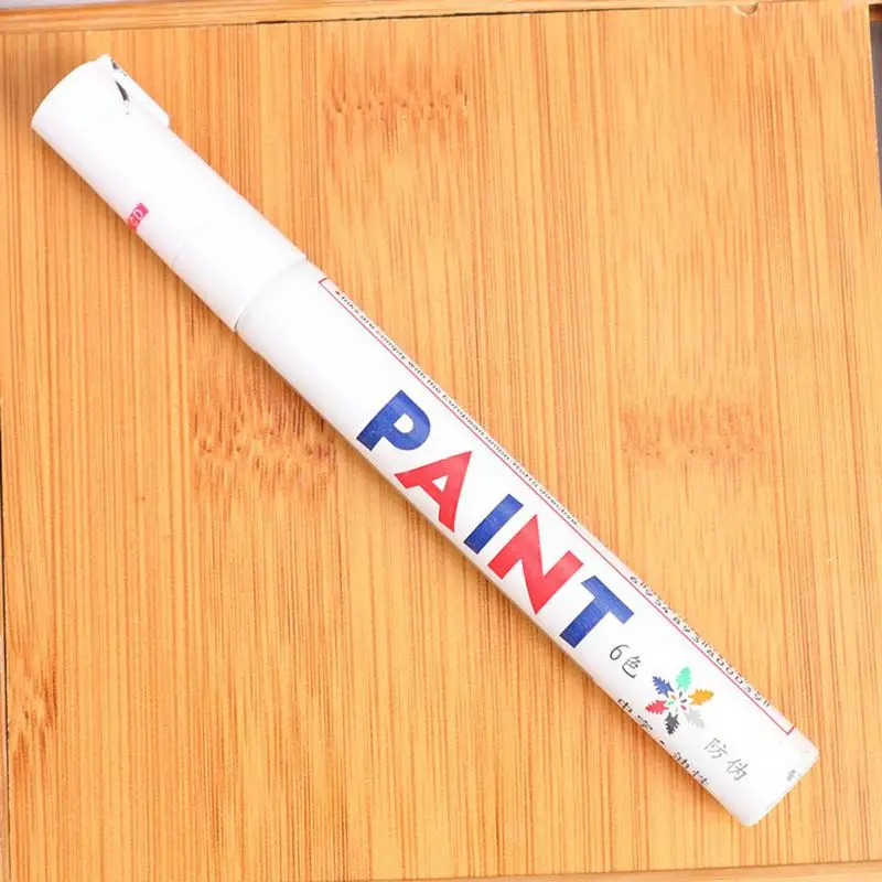 Водонепроницаемая универсальная Перманентная Краска Маркер ручка диск для балансировки шин протекторы Резина Металл для любителей автомобилей и водителей - Цвет: White