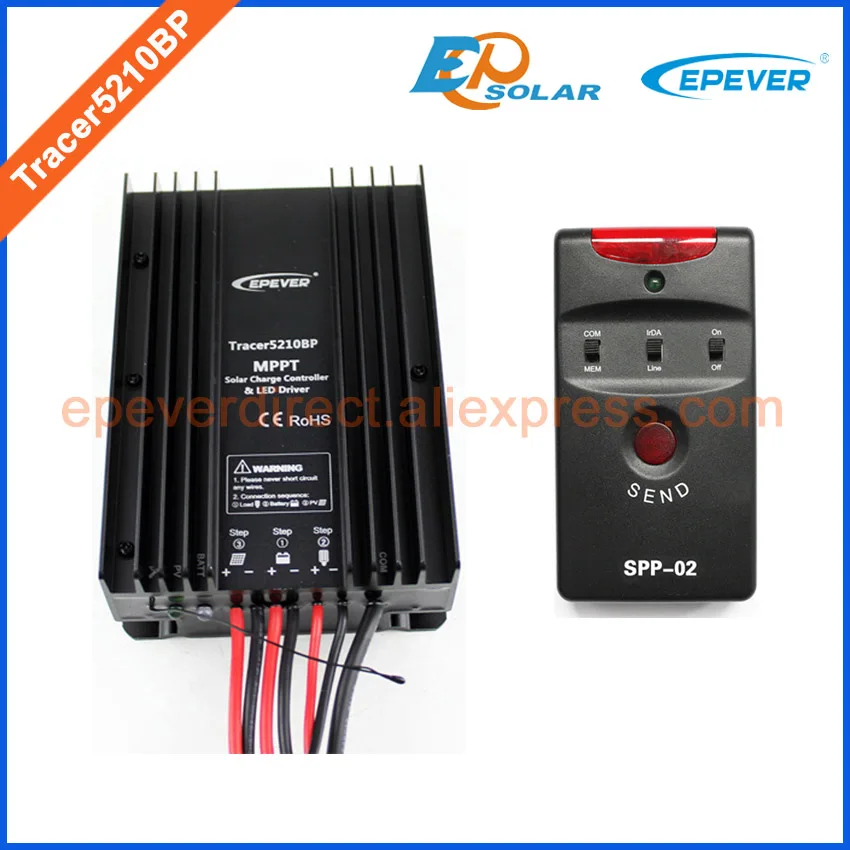 Солнечный MPPT регулятор epever бренд Tracer5210BP + SPP-02 20A 20amp для 24 В 520 Вт солнечные панели использование системы в доме