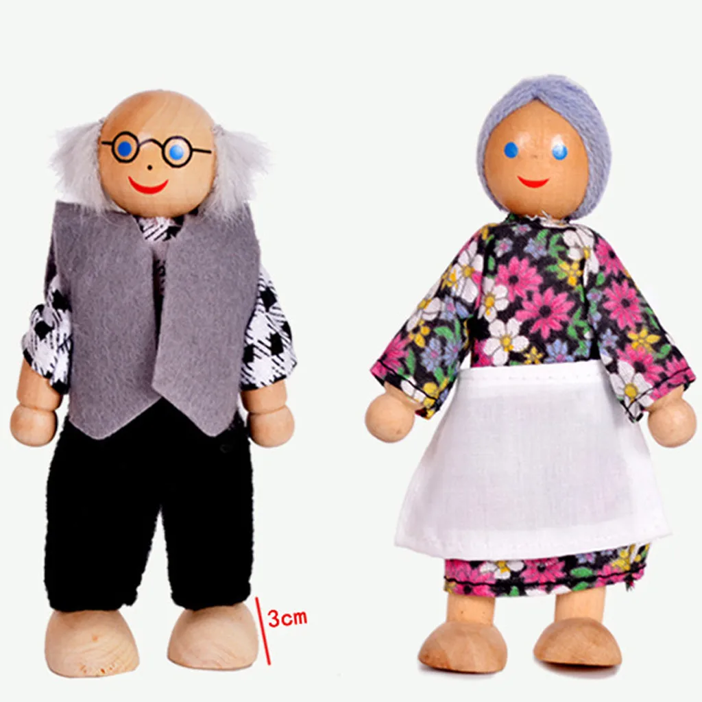 منزل الأسرة مصغرة مجموعة دمية لعبة للطفل الطفل الأسود فتاة الدمى افريقى دمى 6 قطعة أثاث خشبي دمى W524