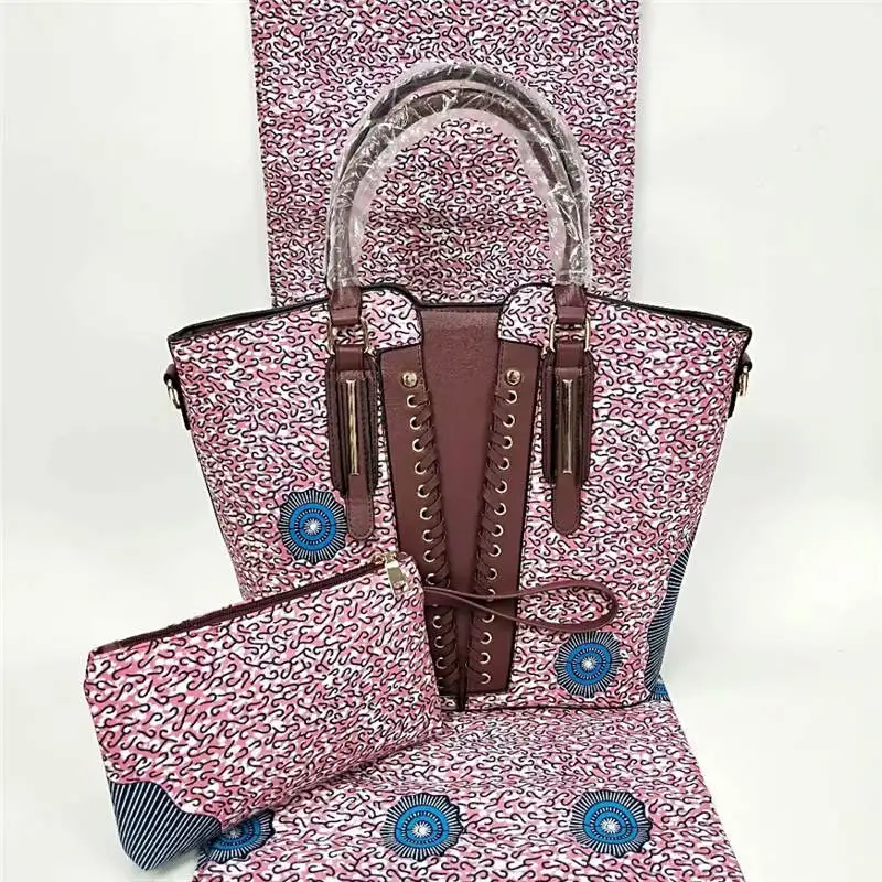 

YBG!Hot sale hollandais wax 2019 high quality african fabric african wax prints fabric with 2pcs women hand bag for party!P32531