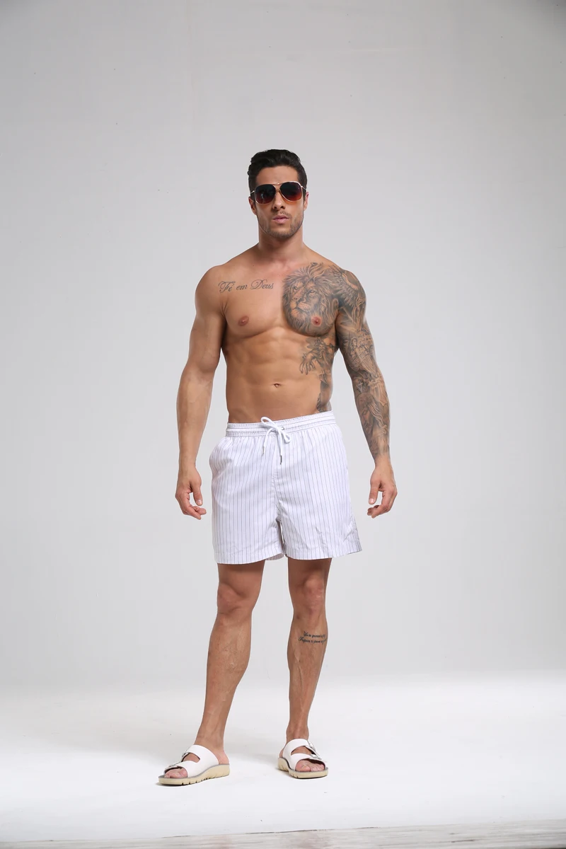 WD953 новые летние мужские пляжные шорты для отдыха, Трусы в белую полоску, купальные костюмы для мужчин, пляжные шорты для серфинга