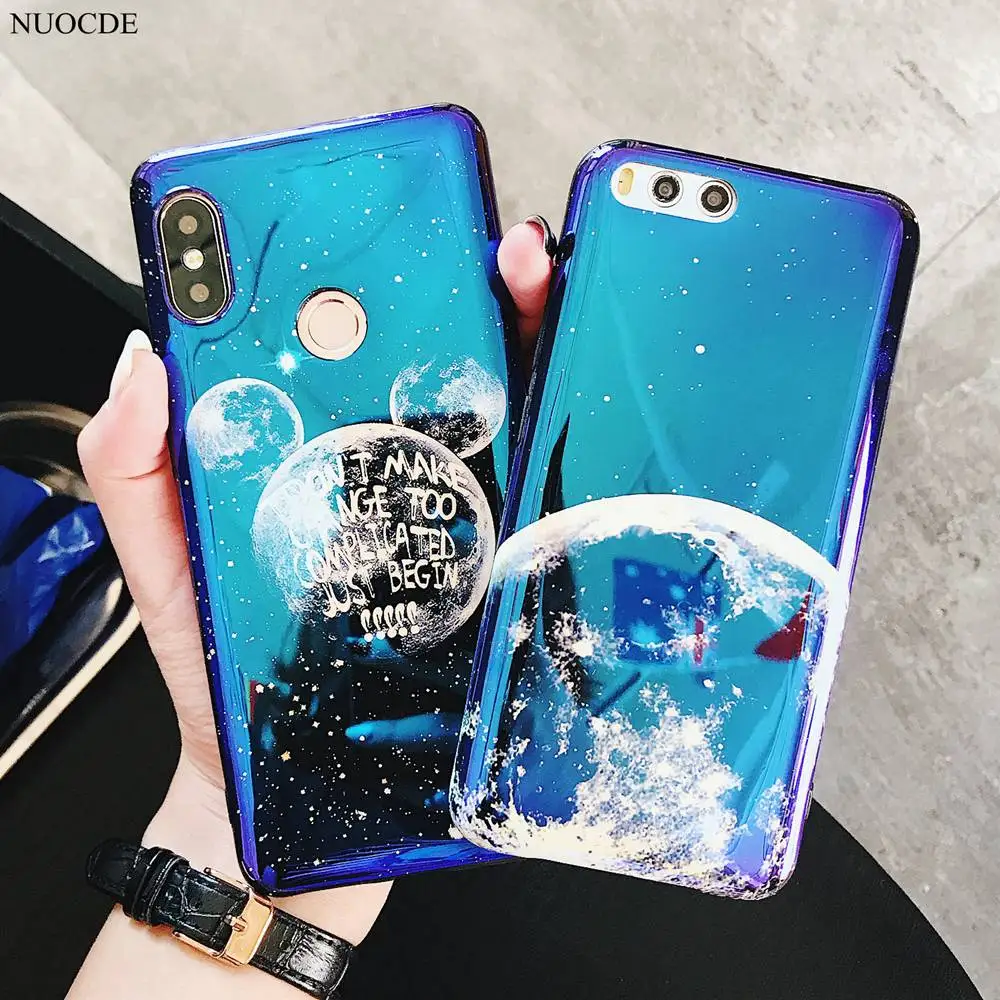

Case For Xiaomi Redmi Note 5 Case Note 5 Pro Case Cute Mickey Ear Planet Moon Blue Light Soft Cover for Xiaomi Mi A2 Mi6X Case